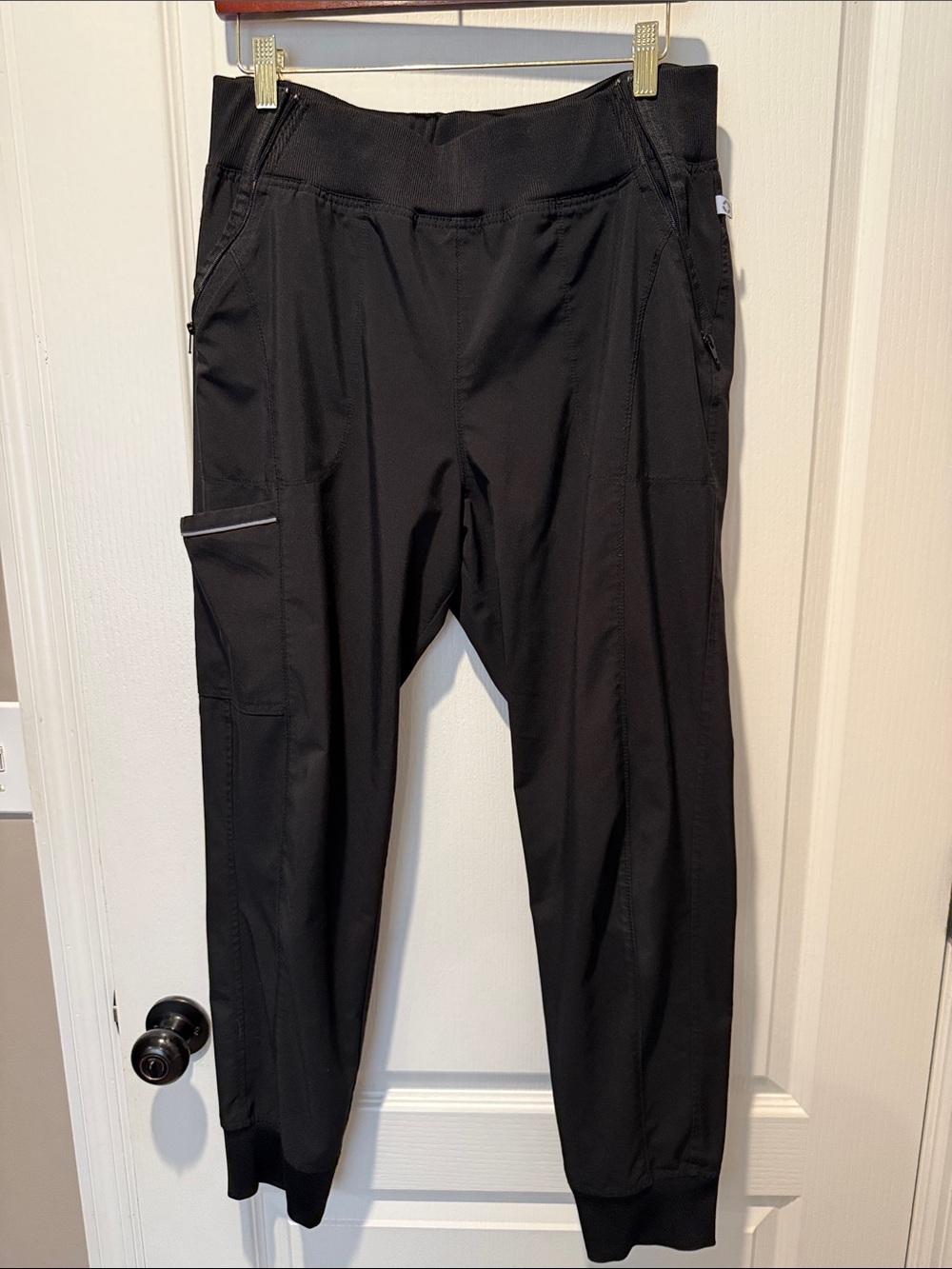 Cherokee Black Women's Cargo Jogger Scrub Pants with Pocket Detail